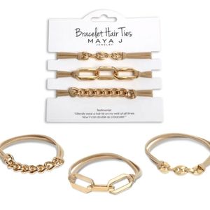 Maya J Bracelet Hair Ties Tan Gold NEW WITHOUT TAGS